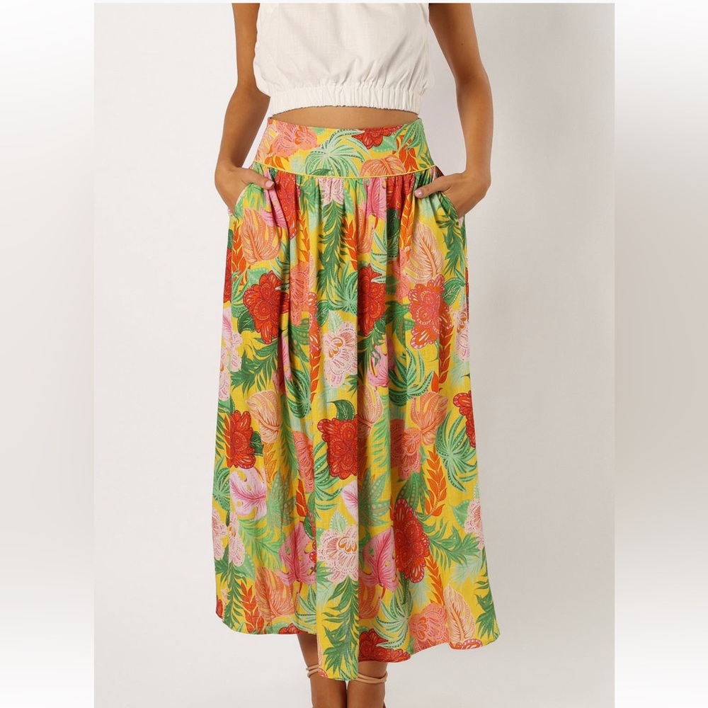 Petal & Pup Vibrant Floral Maxi Skirt - Red, Pink, Green, Yellow
